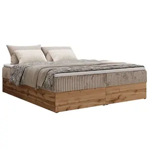 MKS KONTINENTÁLNÍ POSTEL WOOD ZERO 180/200 - Světle hnědá Manšestr - H3