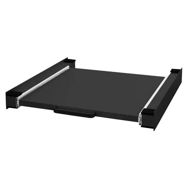 ML-DESIGN MEZIPODSTAVEC s výsuvnou deskou 60x60 cm, černý, z oceli