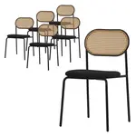 ML-DESIGN JÍDELNÍ ŽIDLE 6 kusů, černý ratan