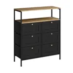 Vicco KOMODA Belaro Černá 80 x 95 cm se 6 zásuvkami