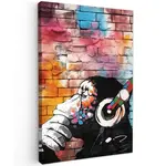 MuchoWow OBRAZ NA PLÁTNĚ Opice - Graffiti - Hudba 80x120 cm