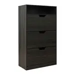 Relaxdays BOTNÍK Šedý dřevodekor 3-klapkový otevřená police 80 cm