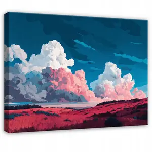 Wallarena OBRAZ na plátně hory akvarel růžová 60x40 cm