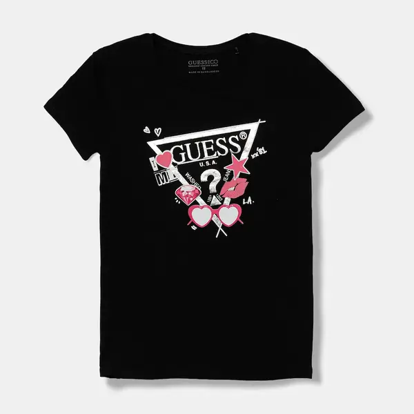 Dětské tričko Guess černá barva, J5YI00 K6YW4