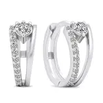 Brilio Silver Oslnivé kruhové náušnice se zirkony EA503W