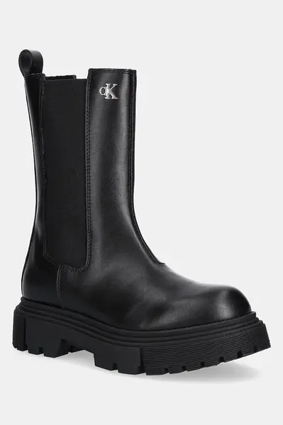 Dětské holínky Calvin Klein Jeans černá barva, V4A5-83137