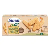 SUNAR Rozpustilá zvířátka sušenky 6m+ BIO 4 x 40 g