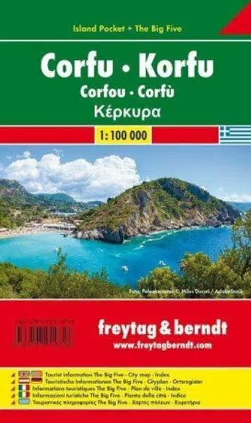 AK 0831 IP Korfu 1:100 000 / kapesní (lamino) + Velká pětka Řecko
