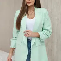 Elegantní sako s klopami světle mátové