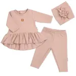 Baby Nellys Luxusní bavlněná sada, 3D, NATURE - pudrově růžová