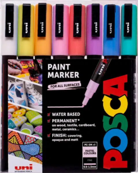 Sada akrylových fixů Uni Posca 0,9-1,3mm 8ks pastelové