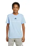 Dětské bavlněné tričko adidas modrá barva, s potiskem, KC5384