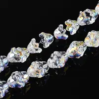 Electroplate Transparent Glass Beads Strands
