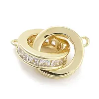 Brass Micro Pave Clear Cubic Zirconia Pendants