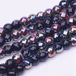 Electroplate Transparent Glass Beads Strands