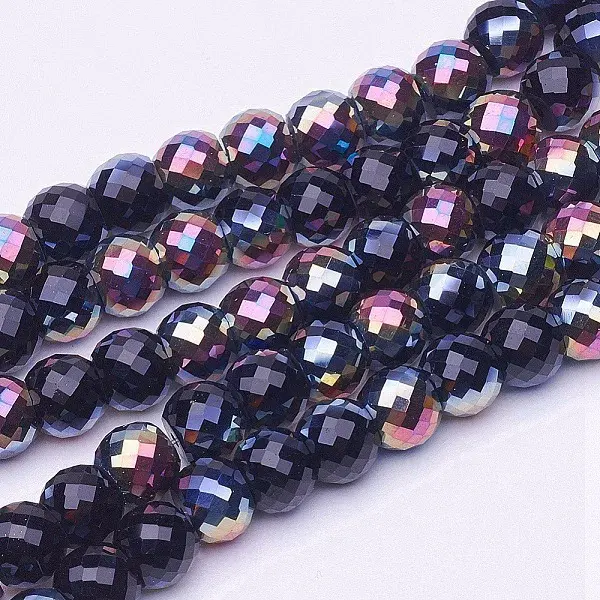 Electroplate Transparent Glass Beads Strands