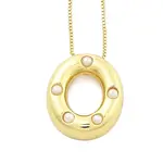 Brass & Plastic Pearl Letter Pendant Box Chain Necklaces for Women