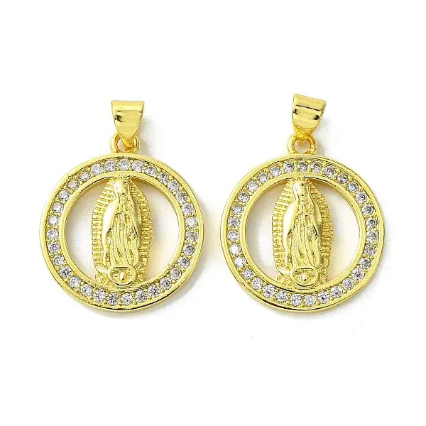 Brass Micro Pave Cubic Zirconia Pendants