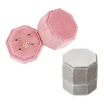 2Pcs 2 Colors  Velvet Rings Box