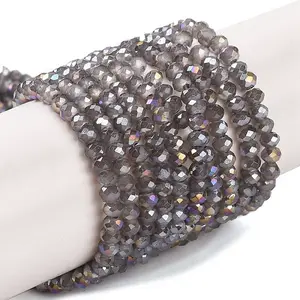 Baking Electroplate Glass Beads Strands