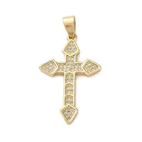 Brass Micro Micro Pave Clear Cubic Zirconia Pendants