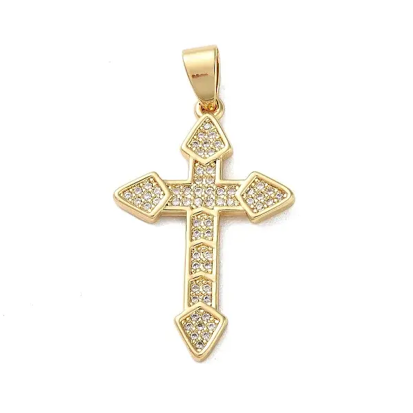Brass Micro Micro Pave Clear Cubic Zirconia Pendants
