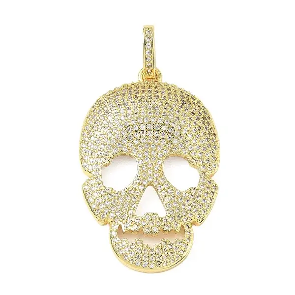 Brass Micro Pave Cubic Zirconia Pendants