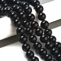 Natural Black Onyx Round Bead Strands
