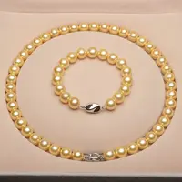 Shell Pearl Round Beaded Necklaces & Bracelets Sets for Women