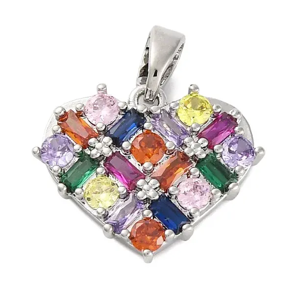 Brass Micro Pave Cubic Zirconia Pendants