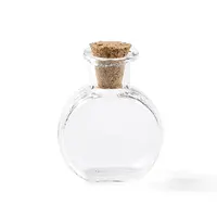Flat Round Miniature Glass Bottles