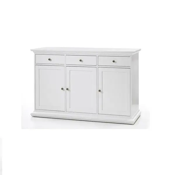 Komoda 3d3z, dtd fóliovaná / mdf lakovaná, bílá, paris