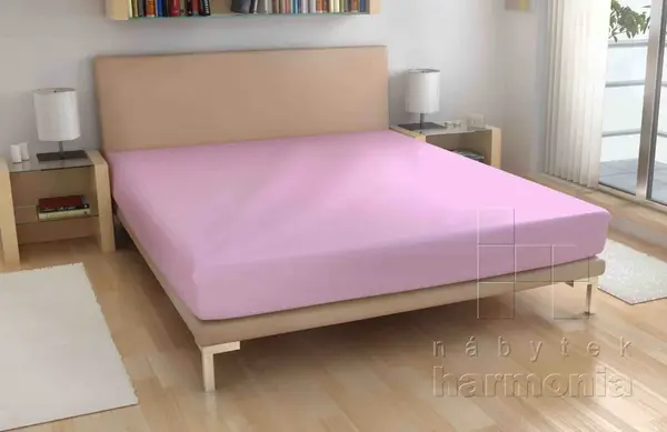 Froté prostěradlo - růžová - 160 x 200 cm