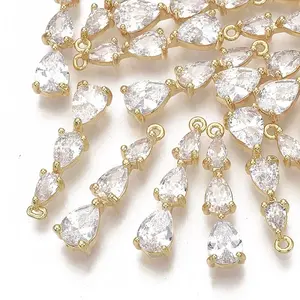 Brass Micro Pave Cubic Zirconia Pendants
