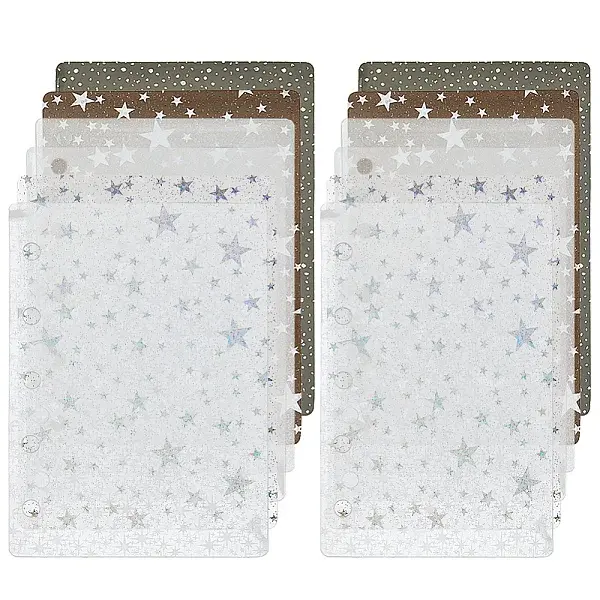 12Pcs 12 Styles PVC Notebook Index Divider Sheets