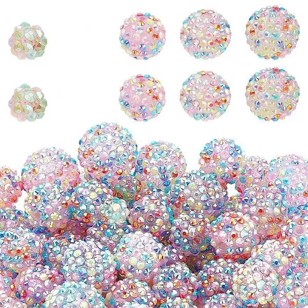 80pcs 4 size Resin Rhinestone Beads