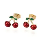 Brass Enamel Stud Earrings