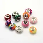 Handmade Polymer Clay Large Hole Rondelle European Beads