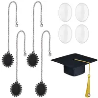 Alloy Graduation Cap Brim Chains Tassel Photo Charms