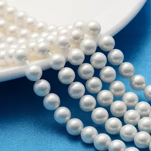 Polished Shell Pearl Round Beads Strands