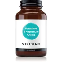 Viridian Nutrition Potassium & Magnesium Citrate kapsuly na podporu normálnej činnosti nervovej sústavy, svalov, zubov a zníženie únavy 90 cps