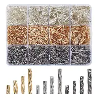 120G 12 Styles Glass Twisted Bugle Beads