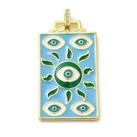 Brass Micro Pave Cubic Zirconia Pendant with Enamel