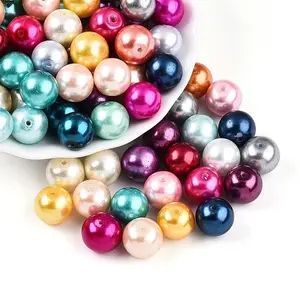 Baking Paint Pearlized Glass Pearl Beads