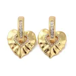 Brass Micro Pave Cubic Zirconia Dangle Hoop Earrings