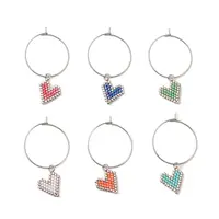 Glass Heart Wine Glass Charms
