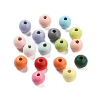 Natural Spray Painted Wood Beads