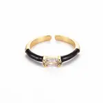 Brass Enamel Cuff Rings