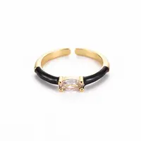 Brass Enamel Cuff Rings