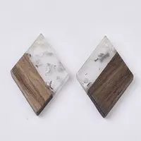 Transparent Resin & Walnut Wood Pendants